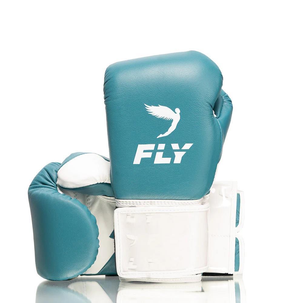 Fly Superloop Lightning Boxing Gloves Aqua/White Fight Equipment UK