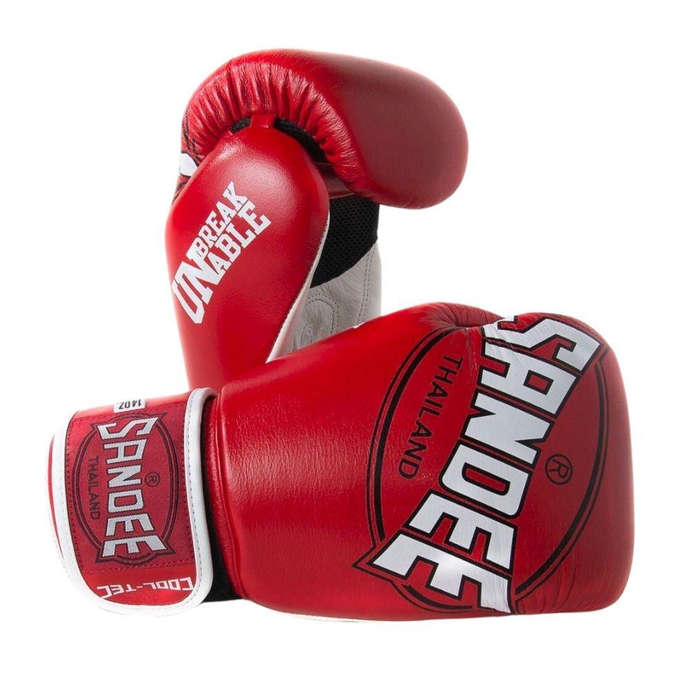Sandee CoolTec Leather Boxing Gloves Red/White Fight Equipment UK