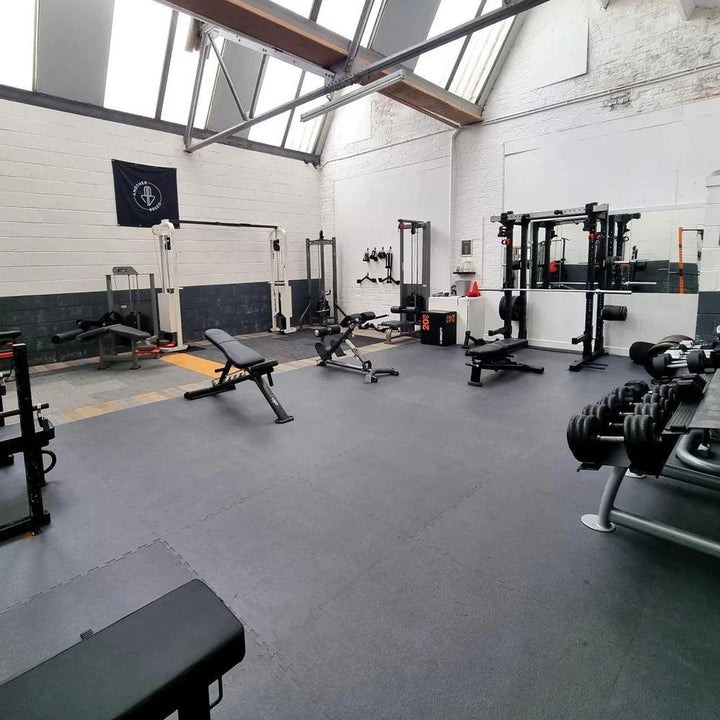 10mm Black Interlocking Floor Jigsaw Mats-Sprung Gym Flooring