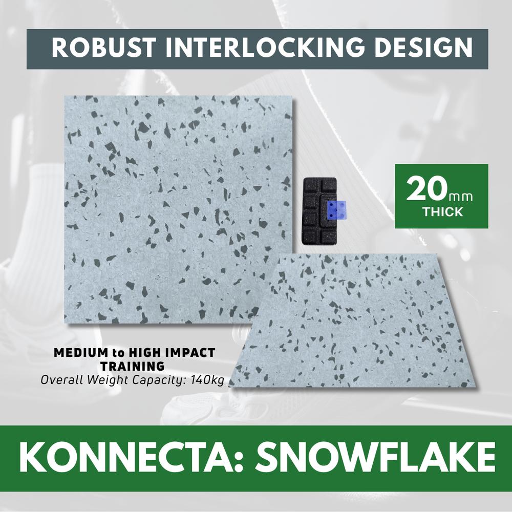 20mm Konnecta Snowflake Self-Locking Gym Flooring Mat-Sprung Gym Flooring