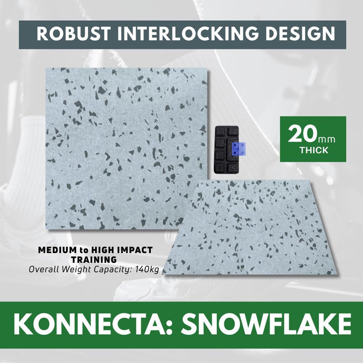 20mm Konnecta Snowflake Self-Locking Gym Flooring Mat-Sprung Gym Flooring