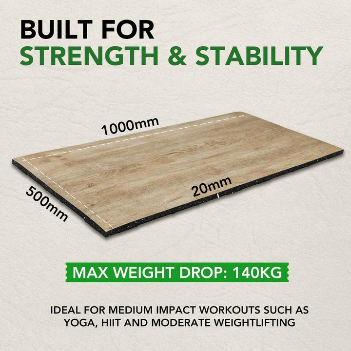 20mm Konnecta Wood Effect Gym Flooring Mats-Sprung Gym Flooring