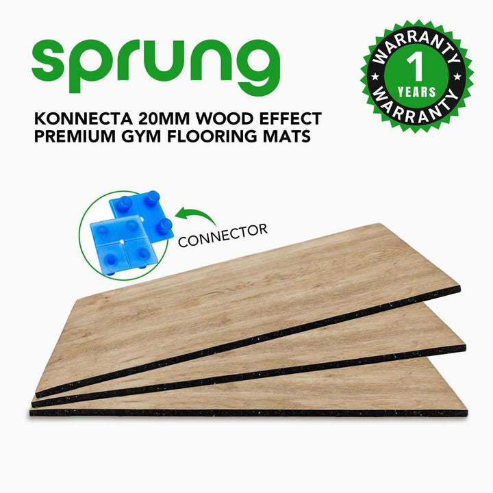 20mm Konnecta Wood Effect Gym Flooring Mats-Sprung Gym Flooring