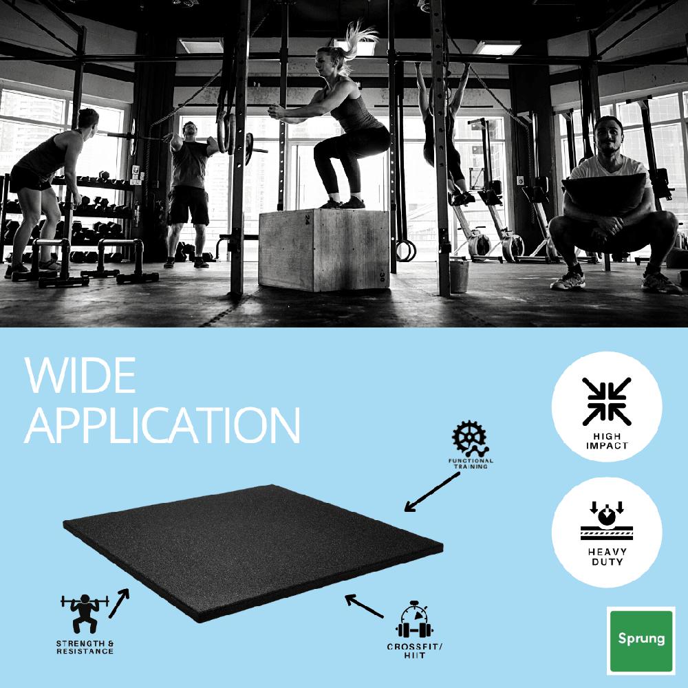 30mm Sprung PRO Gym Floor Tile - Rubber Heavy Duty Gym Flooring-Sprung Gym Flooring