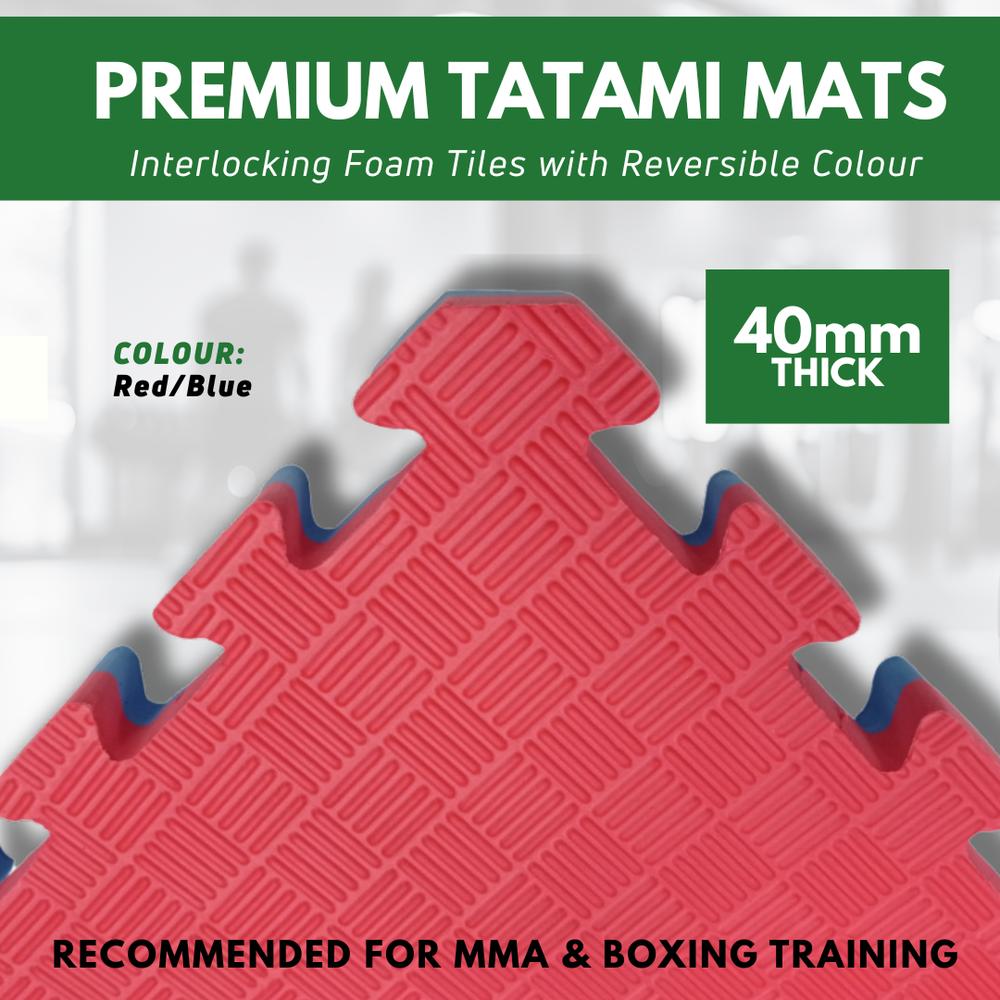 40mm Premium Reversible EVA Tatami Foam Mats-Sprung Gym Flooring