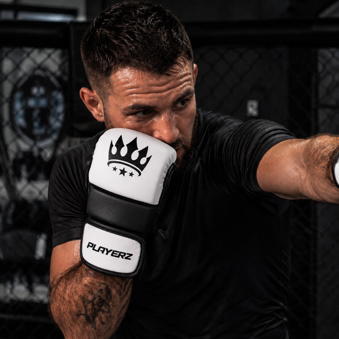 Playerz ProTech MMA Gloves - White/Black
