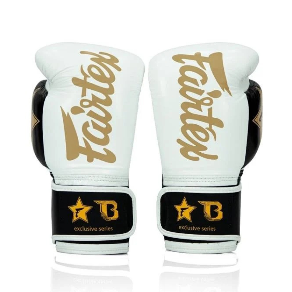 Gants de boxe thaïlandaise Fairtex X Booster - Blanc/Or