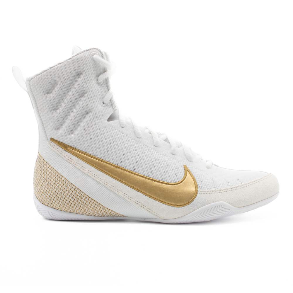 Chaussures de boxe Nike Machomai 3 - Blanc/Or - Chaussettes offertes