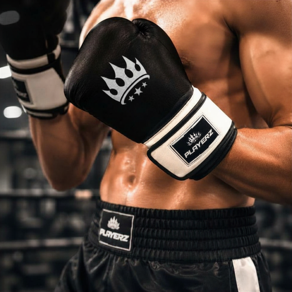 Playerz ProTech Boxing Gloves Velcro - Black