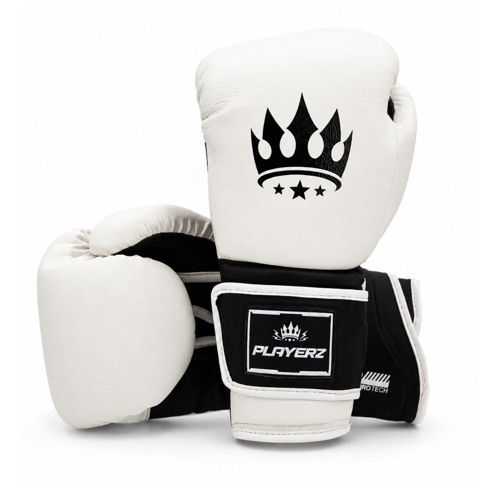 Playerz ProTech Boxing Gloves Velcro - White