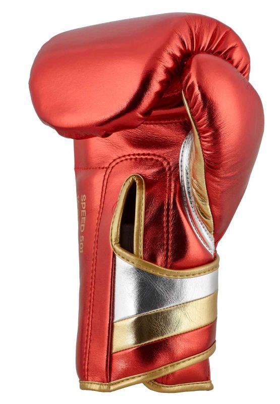 Adidas Adispeed Boxing Gloves - Red/Gold - 18oz (MF)-Adidas