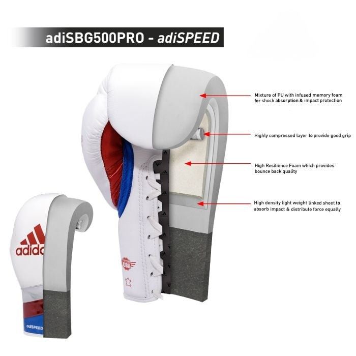 Adidas Adispeed Lace Pro Boxing Gloves-Adidas