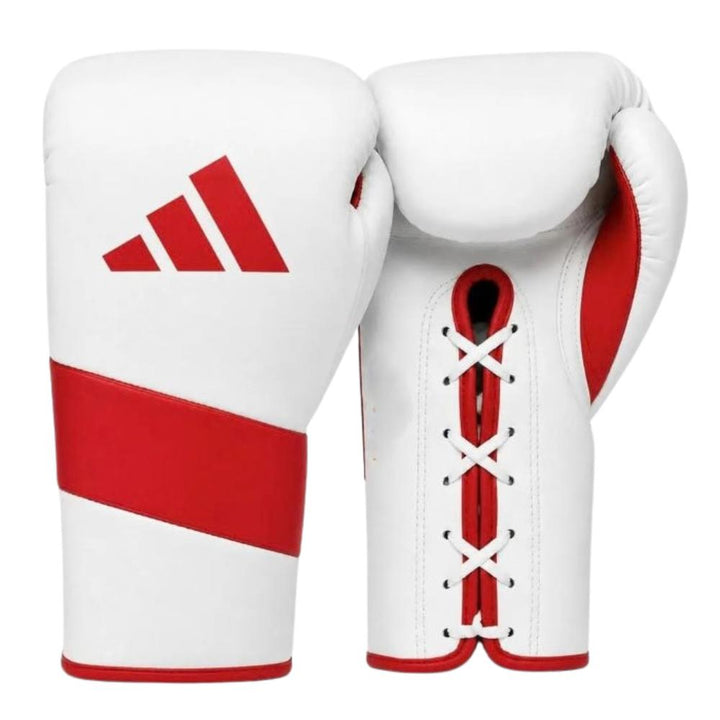 Adidas Adispeed Lace Pro Boxing Gloves - White/Red-Adidas