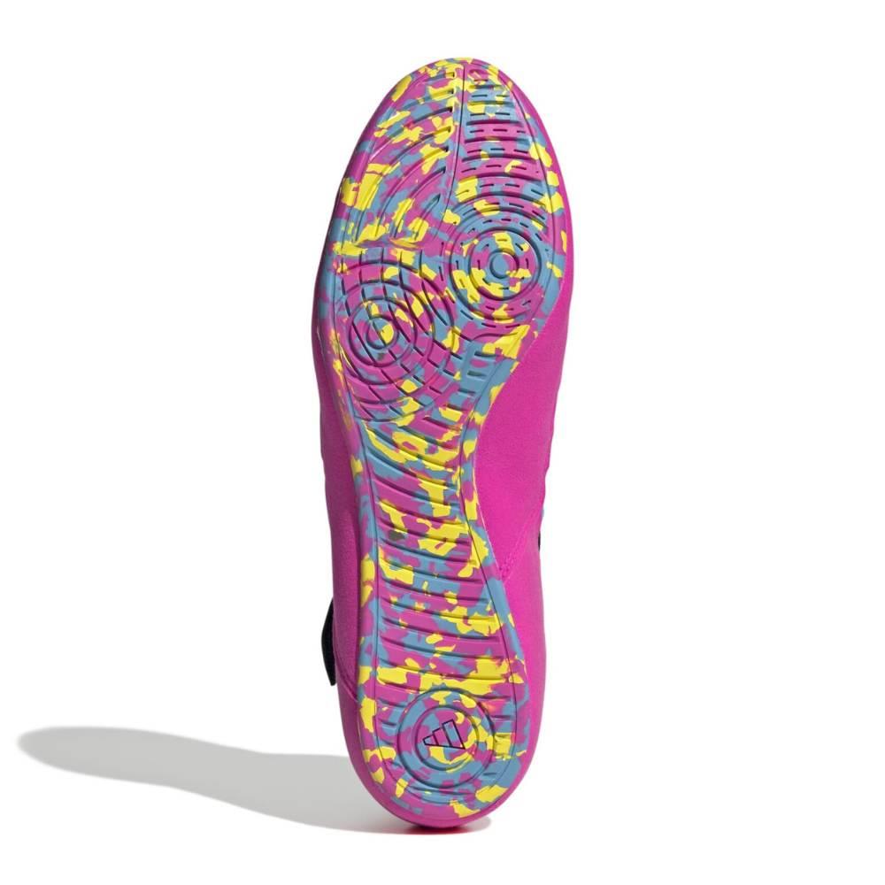 Adidas Adult Havoc Wrestling Boots - Black/Pink/Cyan-Adidas
