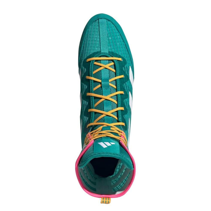 Adidas Box Hog 4 Boxing Boots - Teal/White/Pink-Adidas