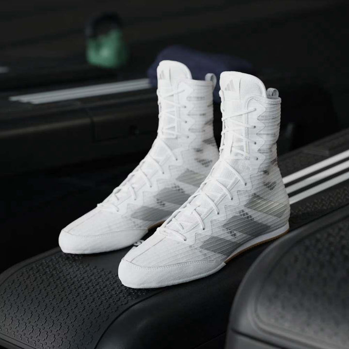 Adidas Box Hog 4 Boxing Boots - White-Adidas