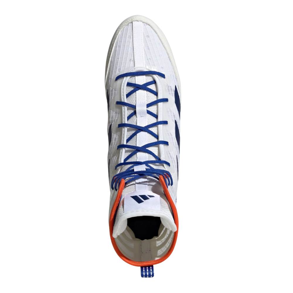 Adidas Box Hog 4 Boxing Boots - White/Blue/Red-Adidas