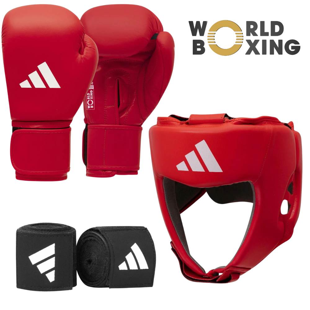 Adidas WB (Was IBA) Licensed Boxing Set - Red-Adidas