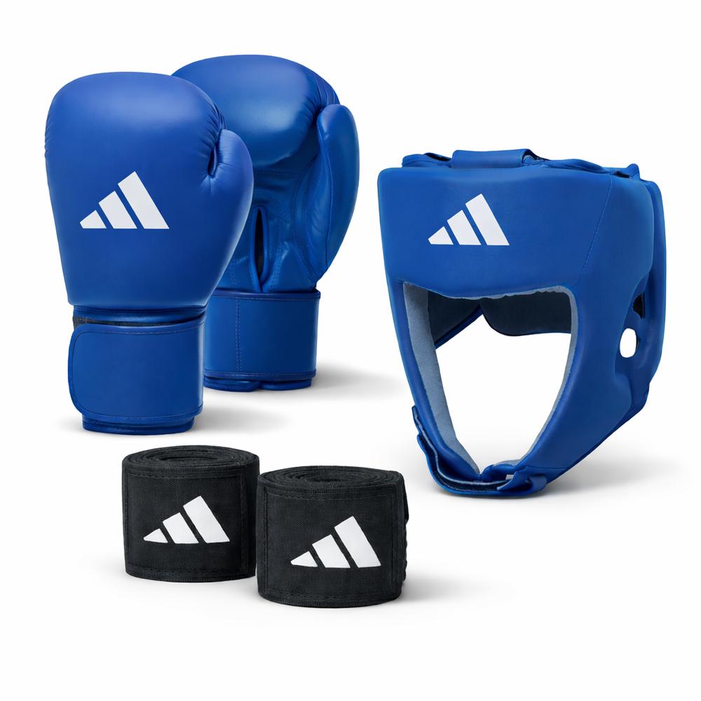 Adidas World Boxing (Was IBA) Licensed Boxing Set - Blue-Adidas