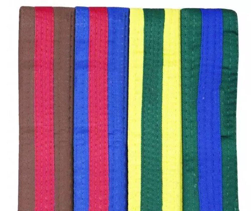 Cimac Coloured Karate Belt With Coloured Stripe
