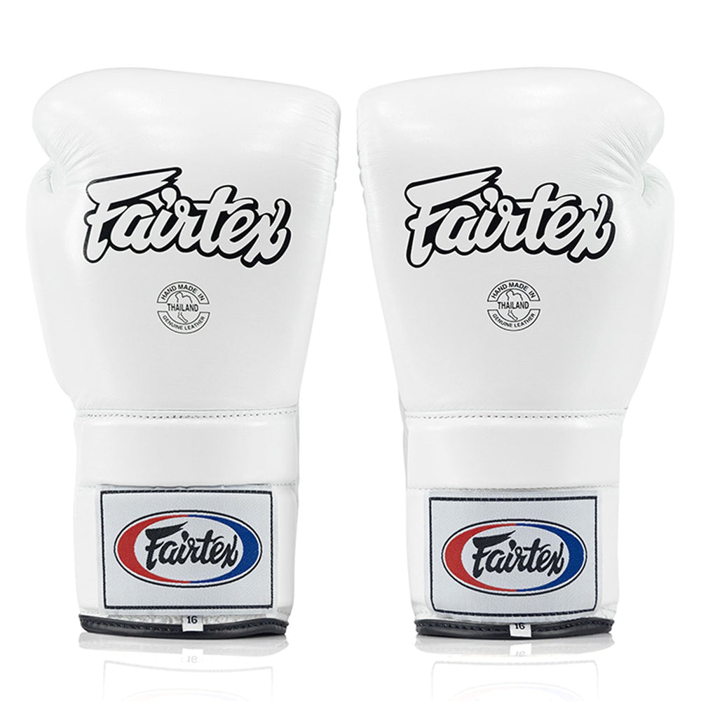 Fairtex BGL3 Lace-up Sparring Gloves - White-Fairtex