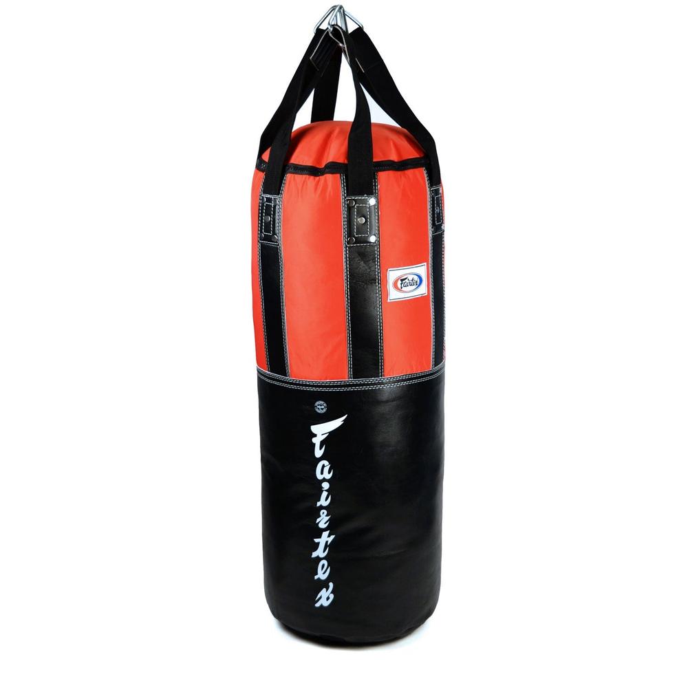 Fairtex HB3 Extra Large Leather Heavy Bag - Black-Red (FILLED)-Fairtex