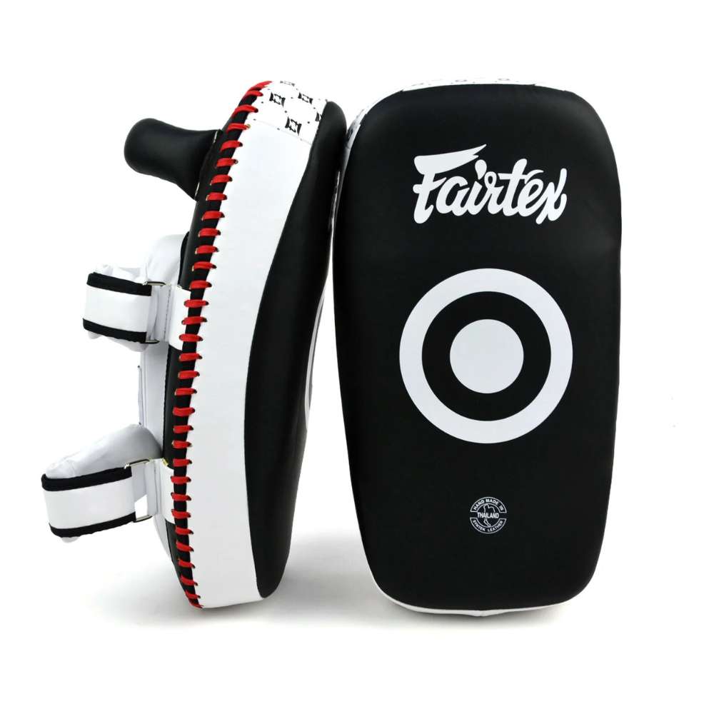 Fairtex Lightweight Thai Kick Pads - Black/White-Fairtex