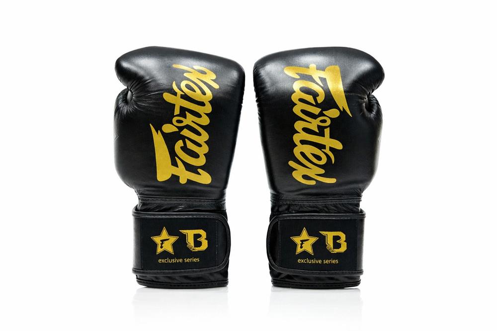Fairtex x Booster Muay Thai Boxing Gloves - Black/Gold-Fairtex