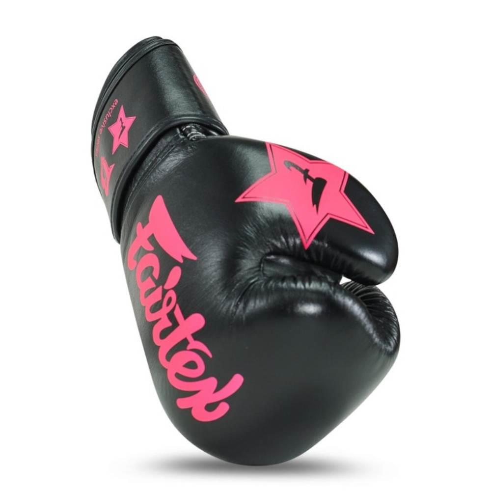 Fairtex x Booster Muay Thai Boxing Gloves - Black/Pink-Fairtex