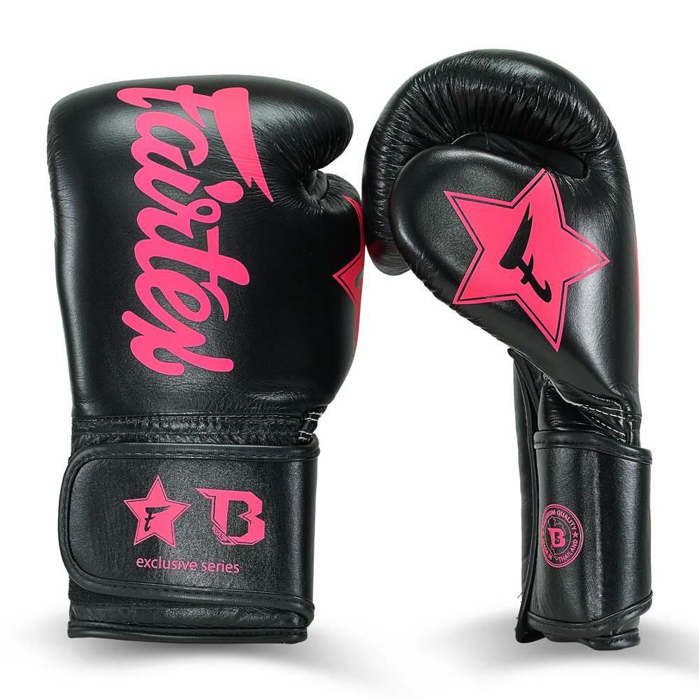 Fairtex x Booster Muay Thai Boxing Gloves - Black/Pink-Fairtex