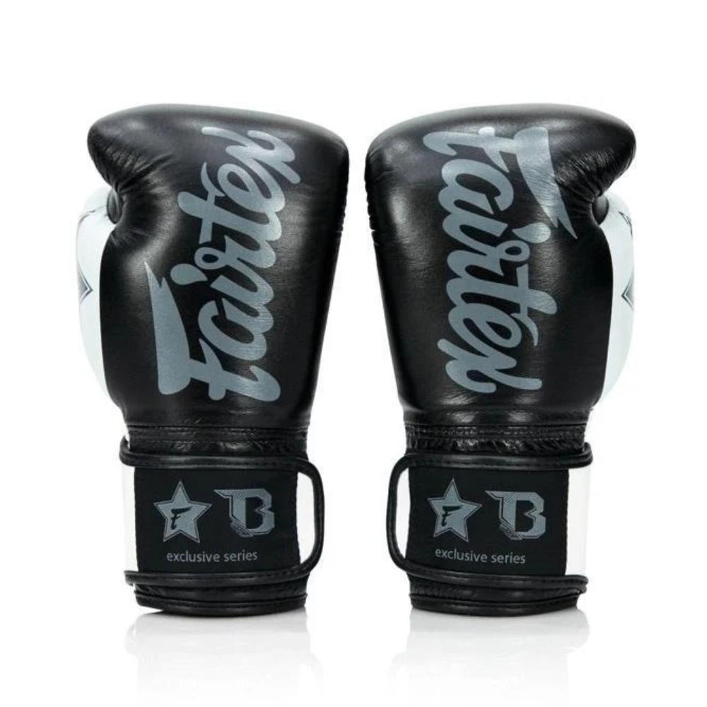 Fairtex X Booster Muay Thai Boxing Gloves - Black/White-Fairtex