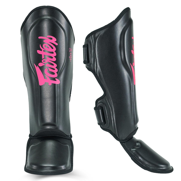 Fairtex x Booster Muay Thai Shin Guards - Black/Pink-Fairtex