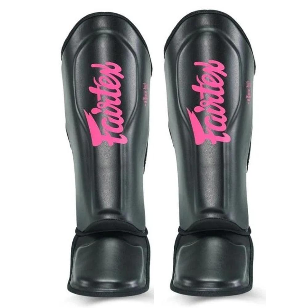 Fairtex x Booster Muay Thai Shin Guards - Black/Pink-Fairtex
