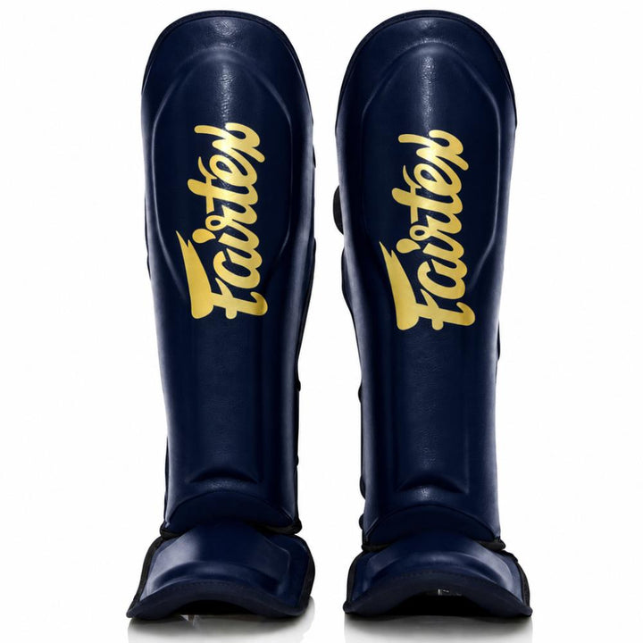 Fairtex x Booster Muay Thai Shin Guards - Navy/Gold-Fairtex