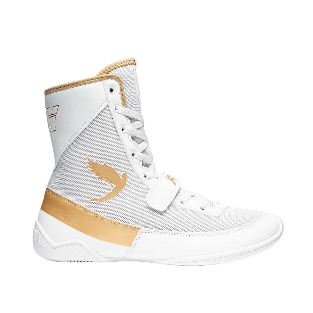 Fly Storm 2 Kids Boxing Boots - White/Gold-Fly