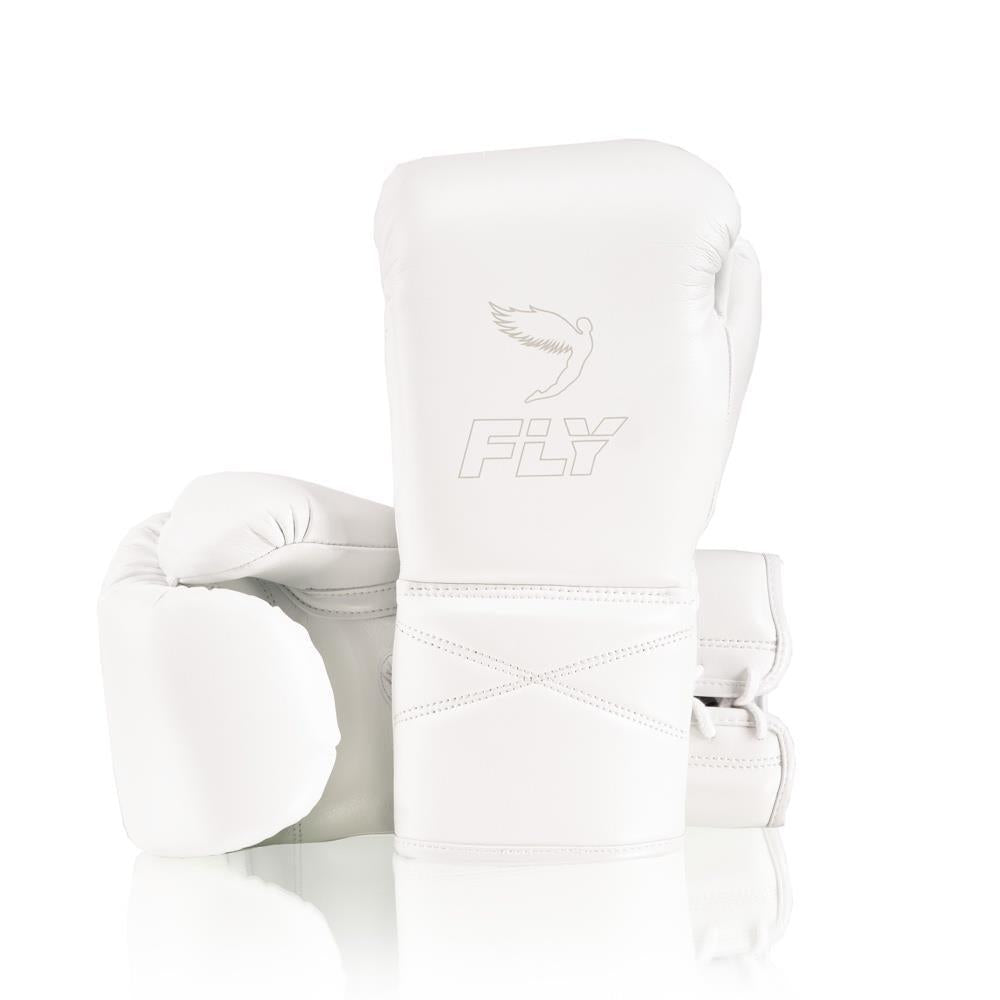 Fly Superlace X Boxing Gloves - White/White