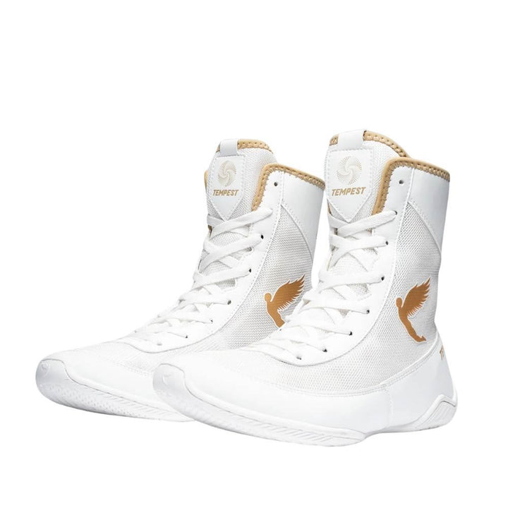 Fly Tempest Kids Boxing Boots - White/Gold-Fly