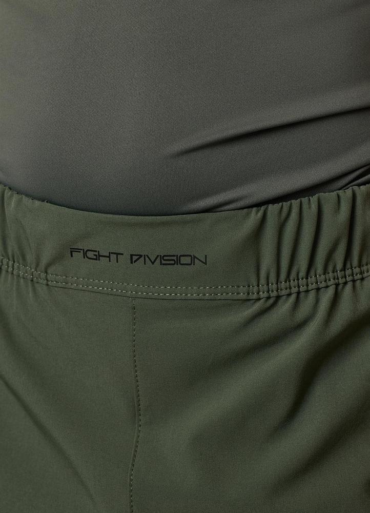 Gym King Fight Division Combat 7" Kids Shorts - Deep Olive-Gym King