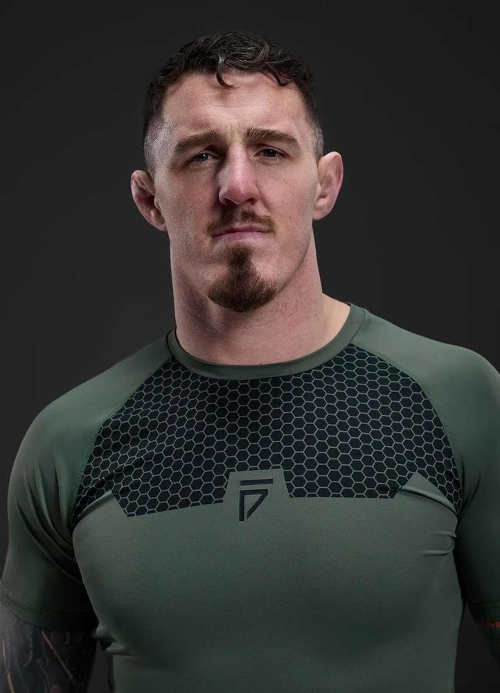 Gym King Fight Division Combat Long Sleeve Rash Guard - Deep Olive-Gym King