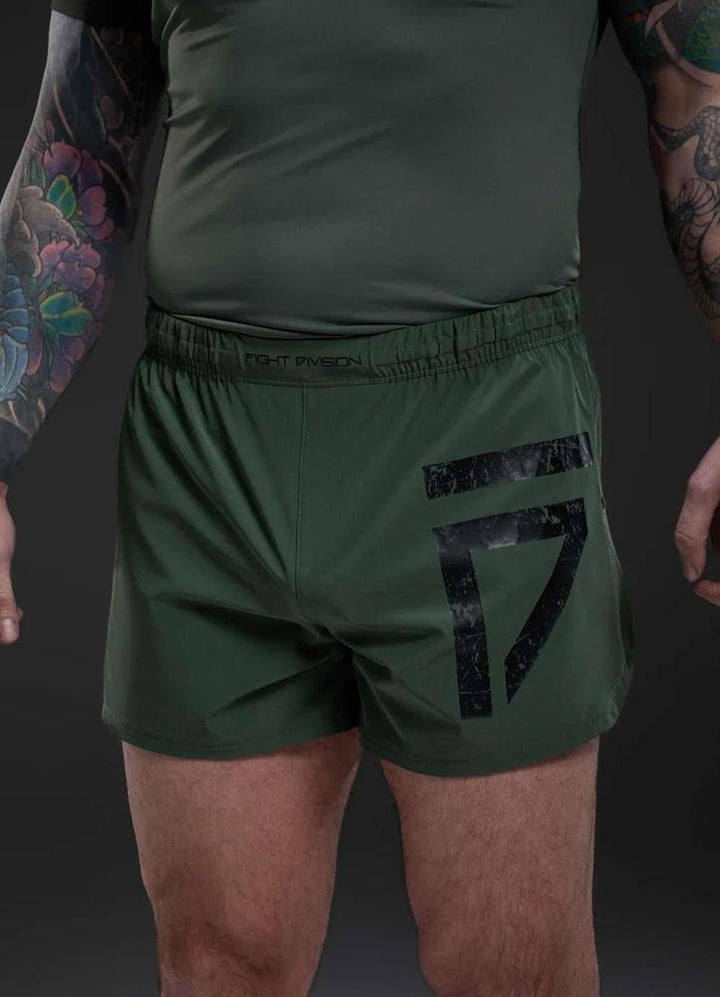 Gym King Fight Division Combat 5" Shorts - Deep Olive-Gym King