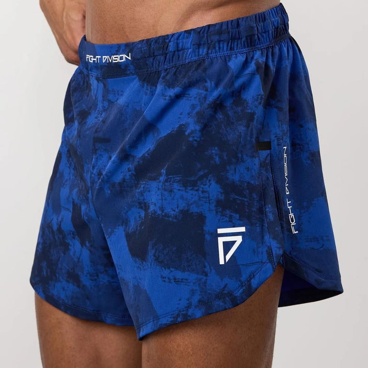 Gym King Fight Division Combat 5" Short - Blue Abstract Print-Gym King