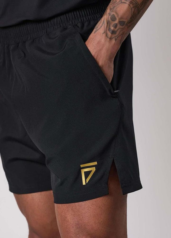 Gym King Fight Division Training 5" Short - Black/Gold-Gym King