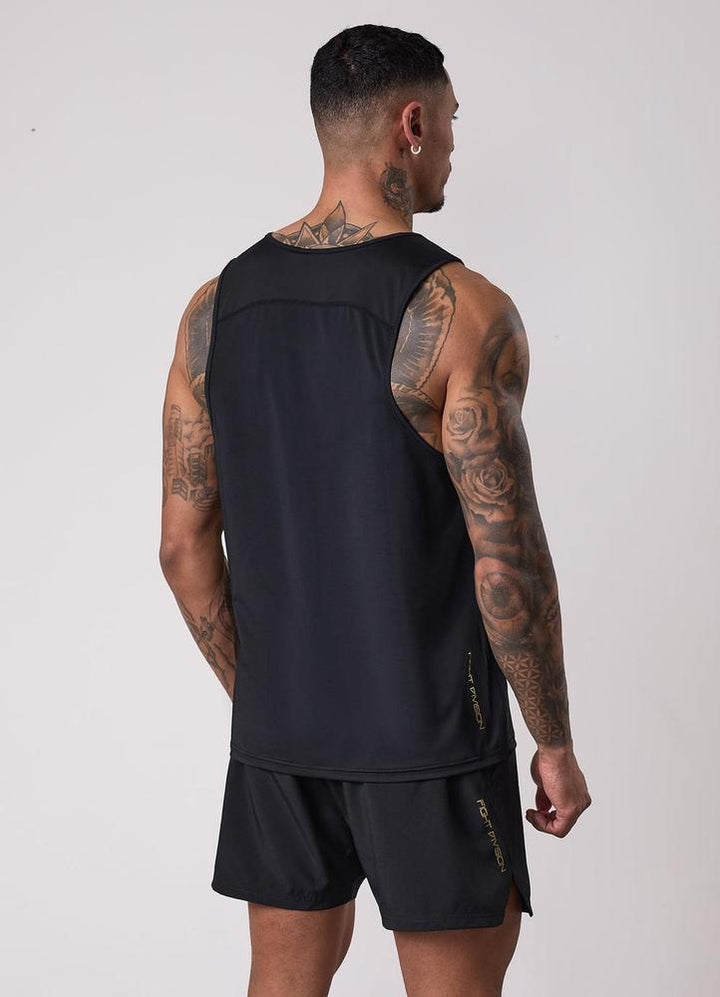 Gym King Fight Division Training Vest - Black/Gold-Gym King