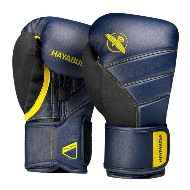 Hayabusa T3 Boxing Gloves - Navy Blue/Yellow-Hayabusa