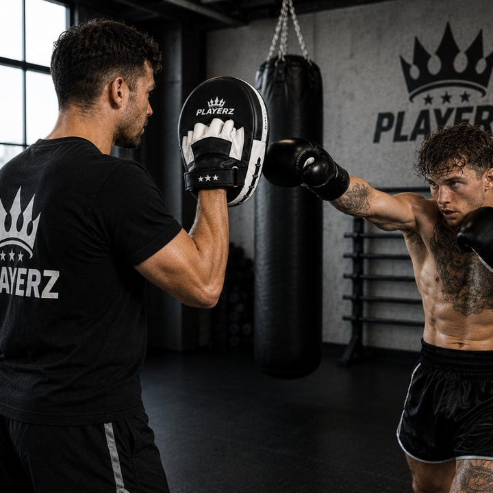 Playerz CoachTech Air Focus Pads - Black-Playerz Boxing