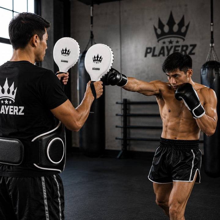 Playerz CoachTech Focus Paddles - White-Playerz Boxing