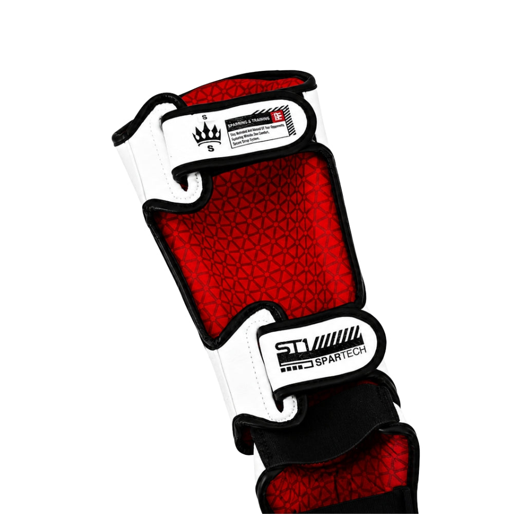Playerz Kids SparTech Shin Guard - White-Playerz Boxing