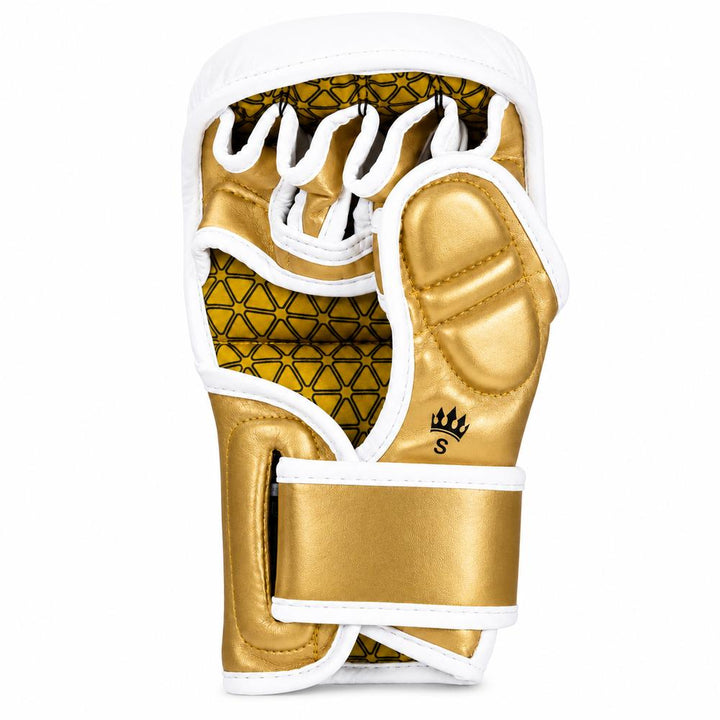 Playerz Power MMA Sparring Gloves - White/Gold-Playerz Boxing