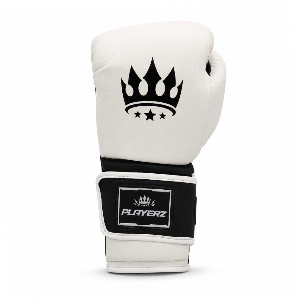 Playerz ProTech Boxing Gloves Velcro - White-Playerz Boxing