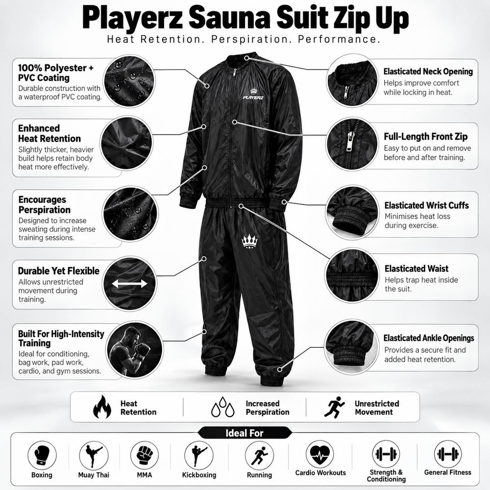 Playerz Sauna Suit - Zip Up-Playerz Boxing